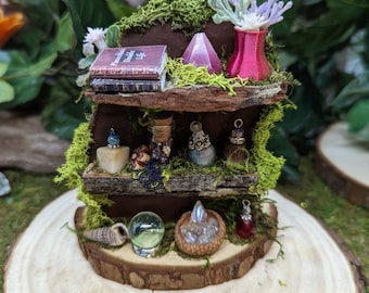 Fairy Bookshelf, Fairy Garden Accessories, Fairy Garden Book Shelf, Fairy Furniture, Fairy Garden Miniatures, Fairy Bookshelf with Potions