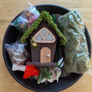 Fairy Garden Kit with Tiny House and lots of Miniature Accessories for your own Whimsical Garden