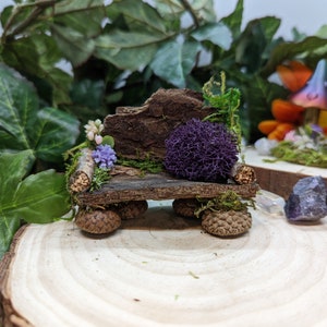 Handmade Natural Fairy Garden Couch, Fairy Garden Accessories, Fairy Garden Furniture, Fairy Couch and Optional End Table, Fairy Garden