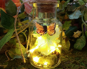 Fairy Night Light w/ Charm, Fairy Lights, Flower Night Light, Night Lights, Butterfly Night Light, Flower Light, Flower Butterfly Light