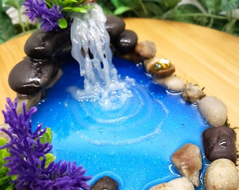 Rock Wall Fairy Garden Pond with Waterfall, Miniature Pond, Fairy Garden Pond, Miniature Garden Pond, Fairy Garden Waterfall, Fairy Garden