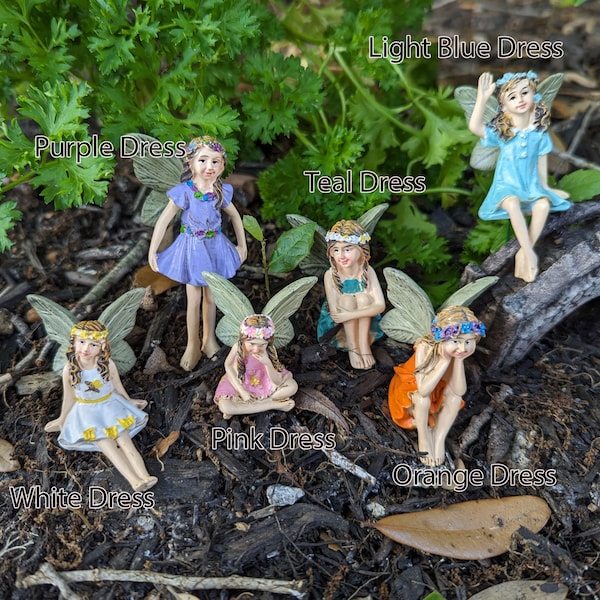 Free Shipping Fairy for Fairy Garden, Fairy, Fairies, Fairy Figurine, Fairy Garden Accessory, Sitting Fairy for Fairy Garden, Fairies