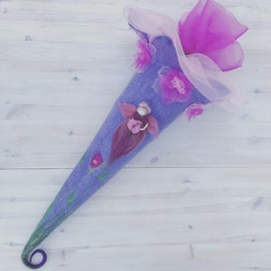 Lila roxo Germany School Cone, corneta, Schultüte, Zuckertüte, mochila escolar