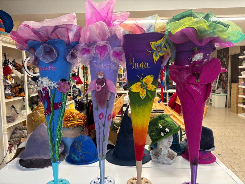 Mermaid Schultüte, Wool Felt German First Day of School Cone (90cm) image 7