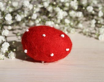 White red felted easter eggs, home decoration, embroidered Eggs, Photoshoot Decoration,Bright Spring Easter Eggs Easter Table