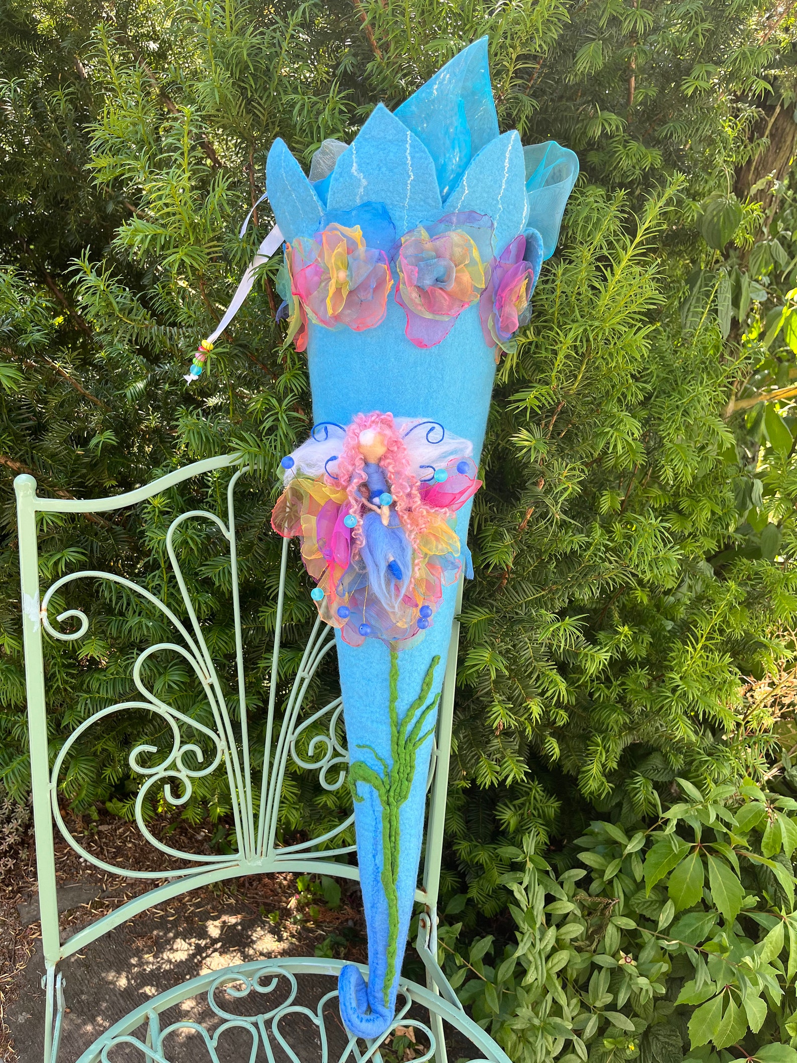 Traum Schultüte in blauen Töne mit Fee