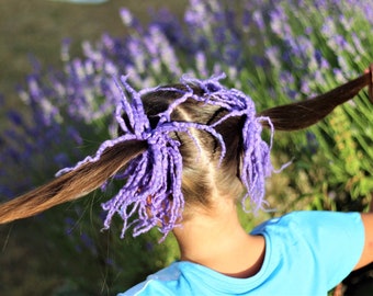 Felted elastic hair band "Lilac Dread'