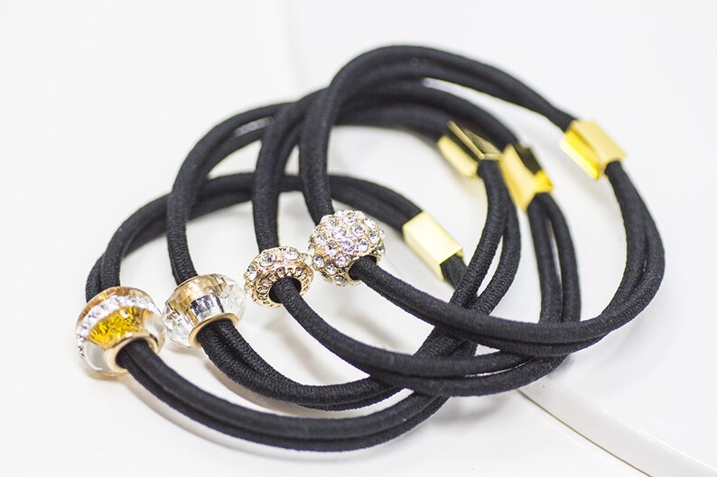 Charm Hair Elastics Hair Tie Bracelet Hair Ties Hair Etsy