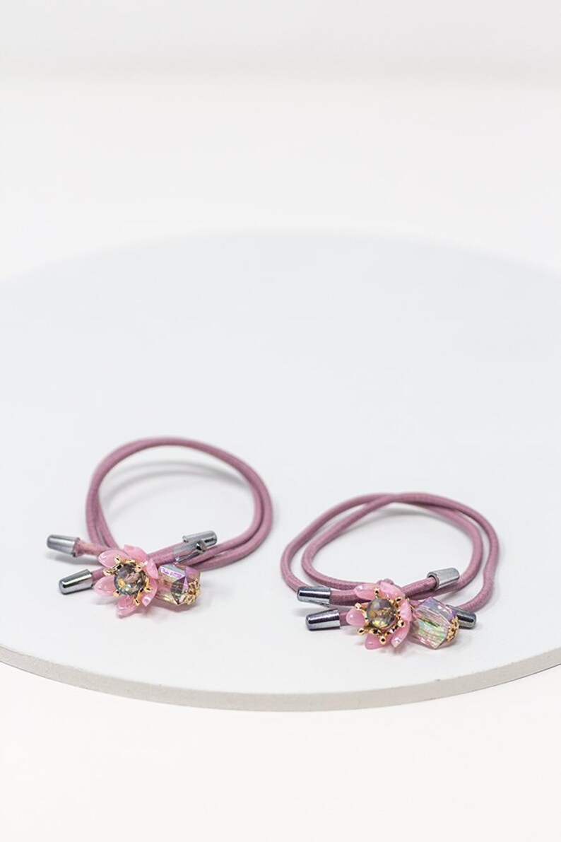 Pink Hair Tie Blush Hair Tie Black Elastic Black Hair Tie Etsy