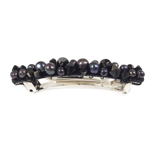 Black clips, black hair clips, hair clips for weddings, wedding hair clips, pearl slides, pearl hair clip, shops swarovski hair clip , real pearl