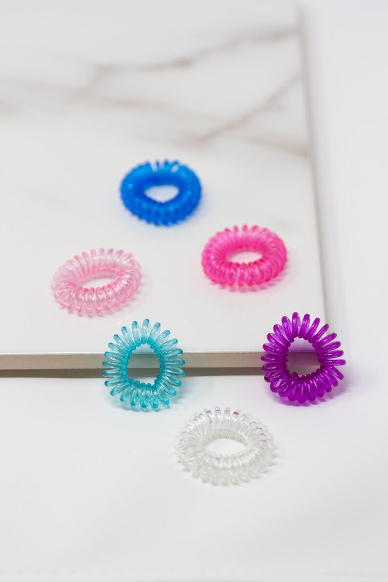Small Telephone Cord Hair Tiemulticolour Elastic Hair Tie Etsy