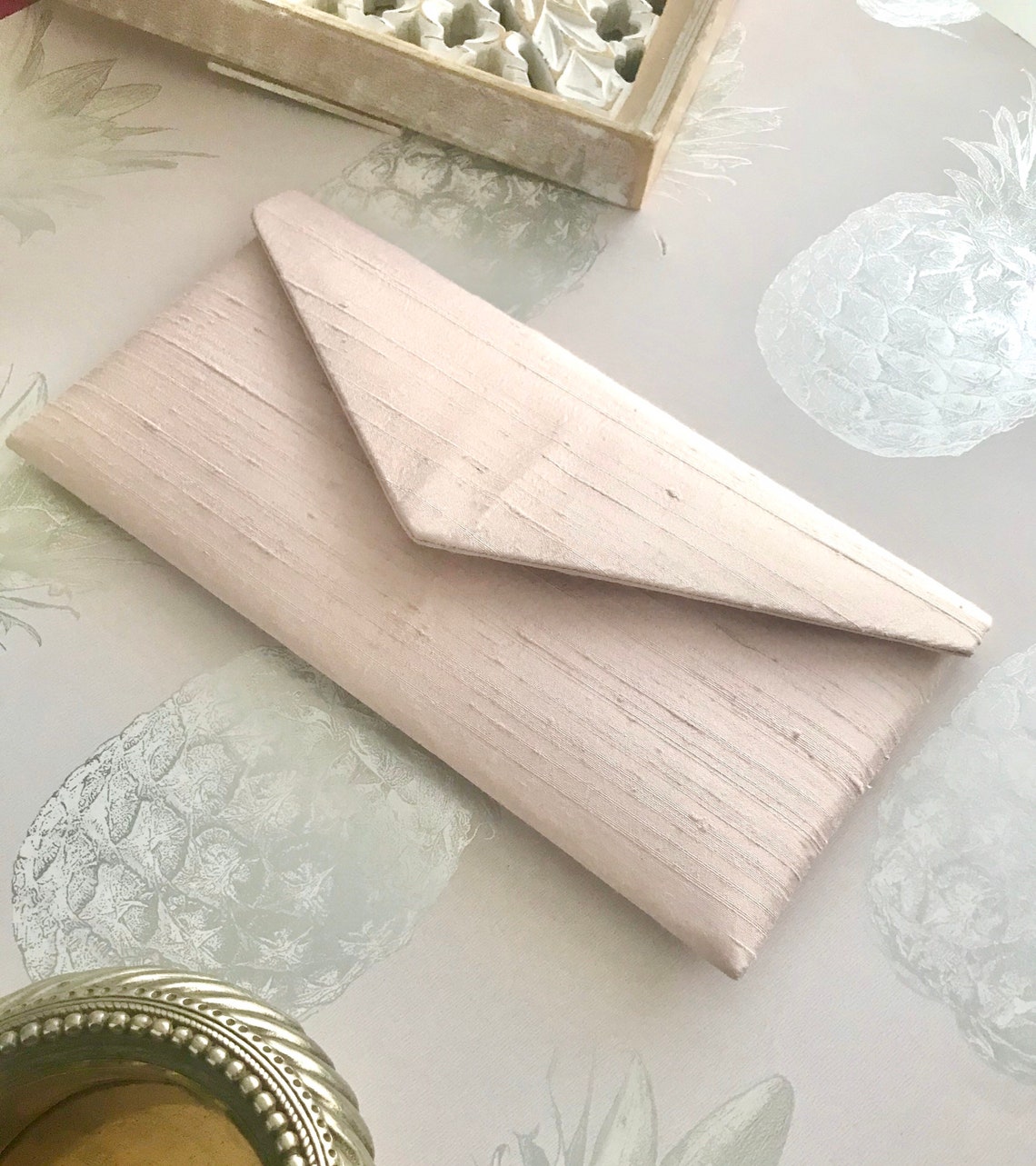 Blush Pink Silk Clutch Bag Pink Bridesmaid Gift Bridesmaid Etsy UK