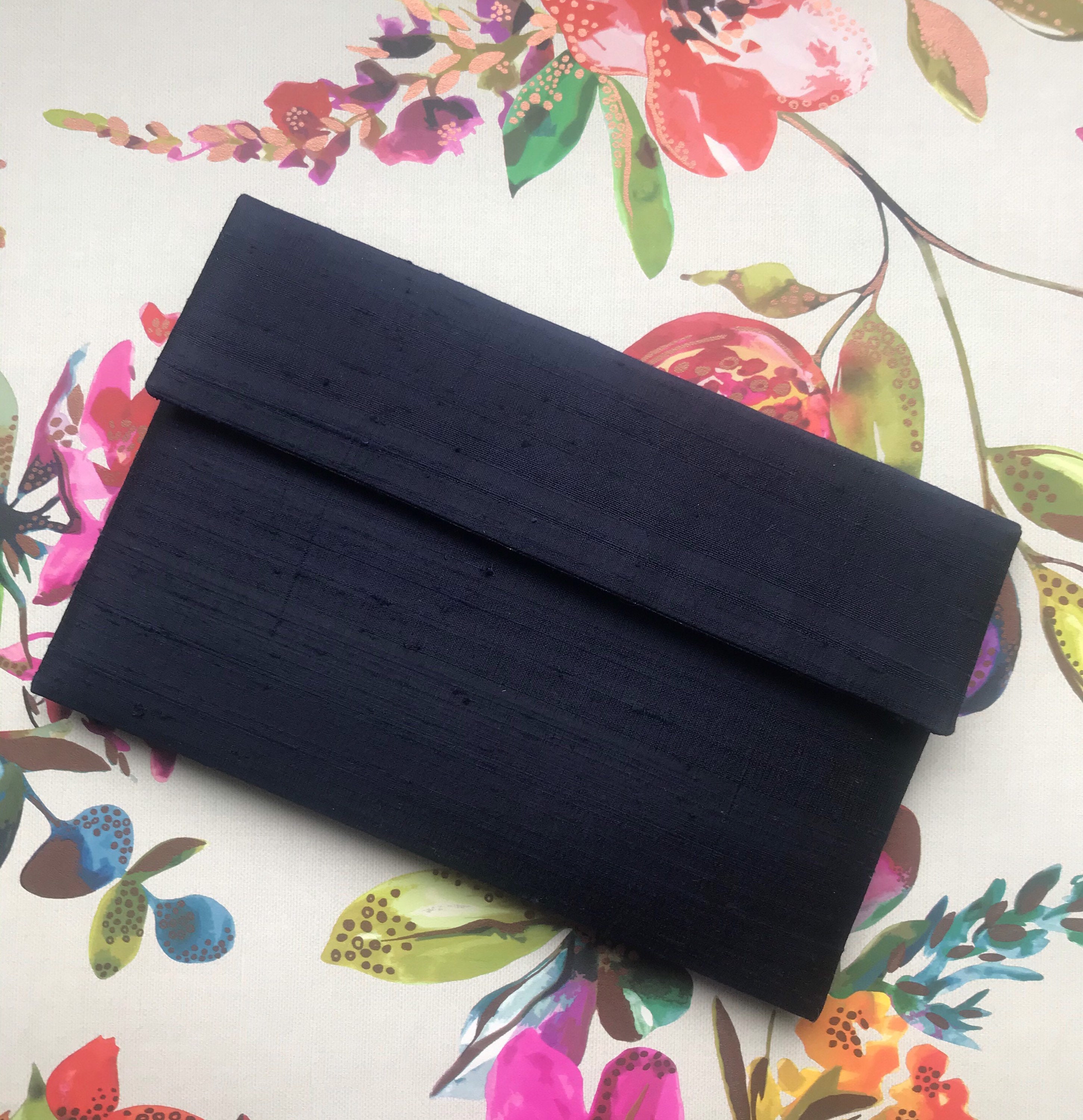 Large navy best sale clutch bag