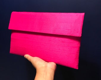 Pink Silk Clutch Bag, Gifts for her, Gifts for my Wife, Birthday Gifts, Pink Clutch Bag, Wedding Clutch, Christmas Gift Ideas, Clutch Bag