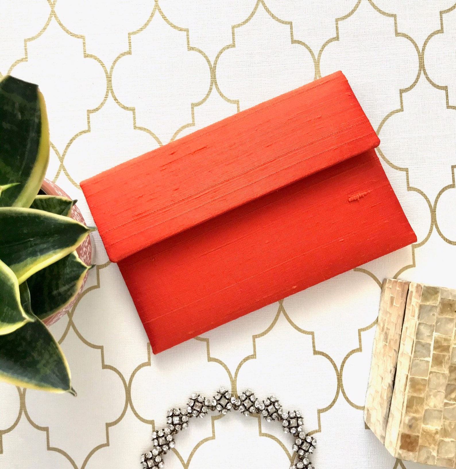 Orange Clutch Bag Orange Silk Clutch Wedding Clutch Bag Etsy UK