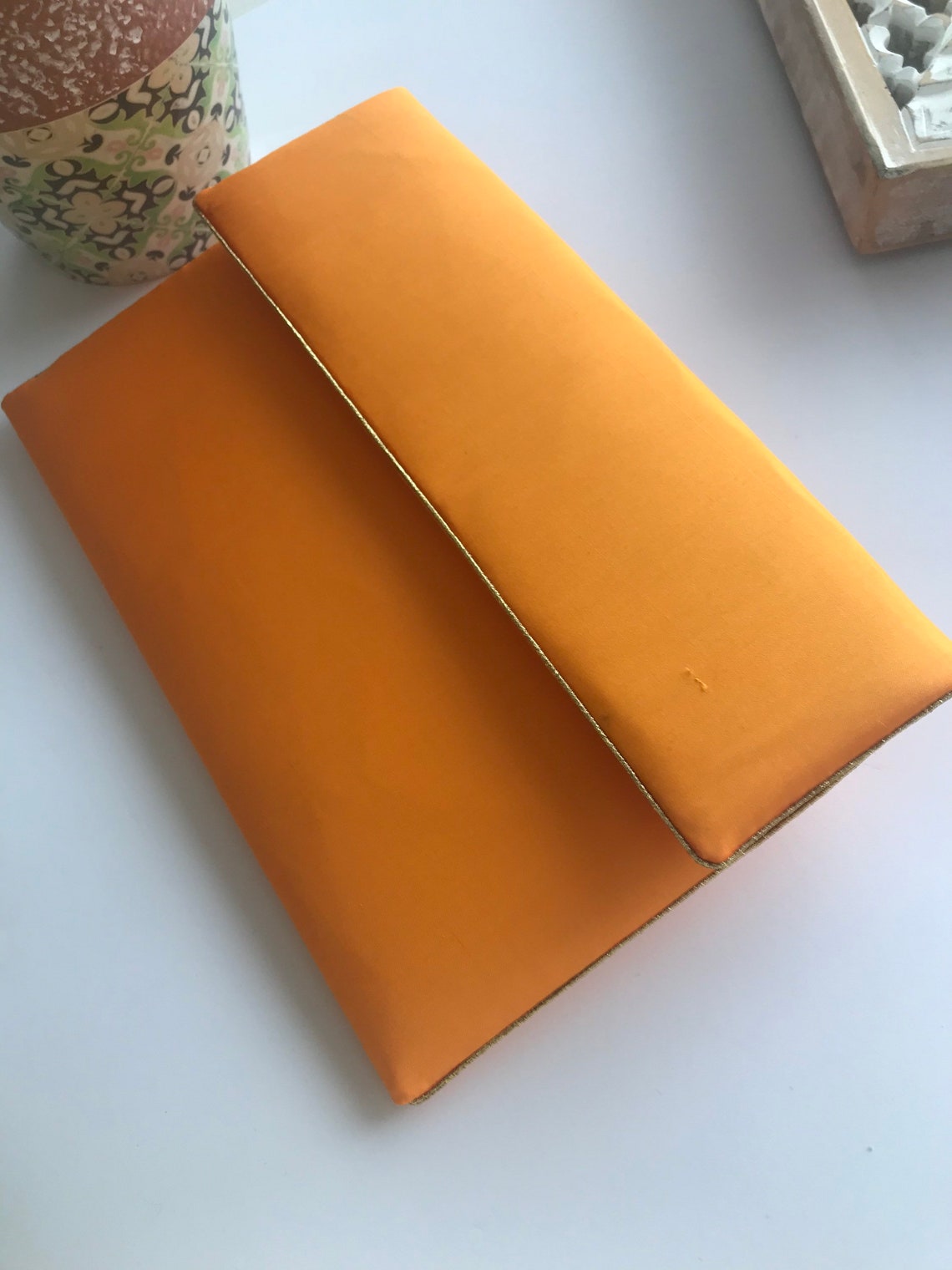 Yellow Clutch Bag with Gold trim Summer Wedding Clutch Etsy