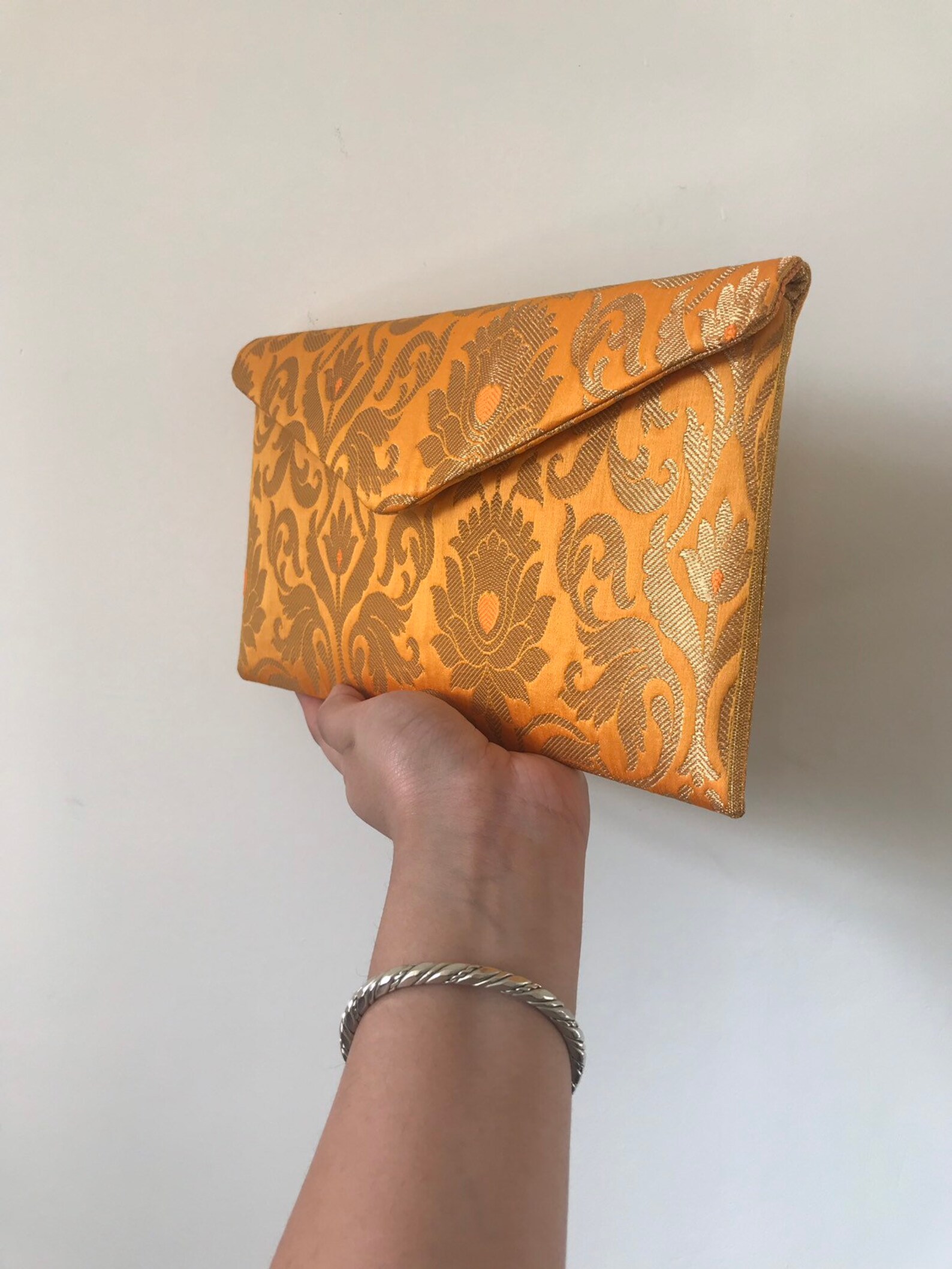 A Yellow Clutch Bag Wedding Clutch Yellow Brocade Clutch Etsy