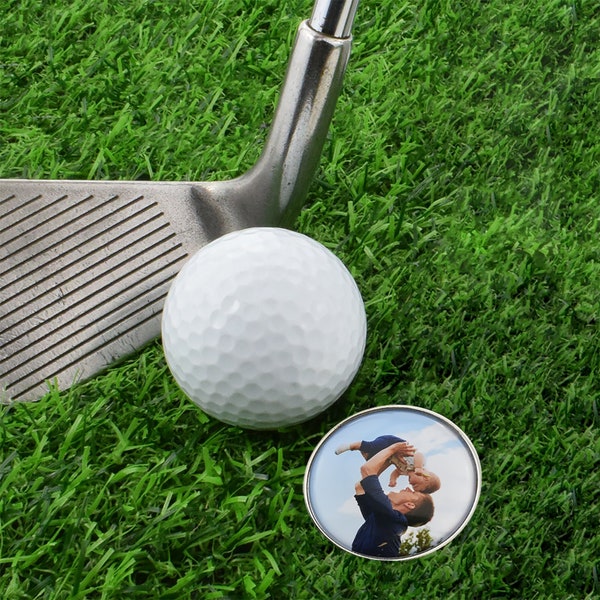 Personalised Golf marker with Photo and Engraving supplied in a gift box