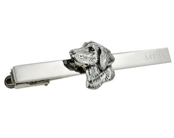 Tieclip with graphics Men Jewelry with dogs Gift for Men Tie clasp with chain Labrador Retriever Tie clip with a dog Sketch style dog