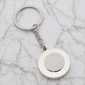 Beautiful Golf Ball design with special Personalised Engraved message Keyring