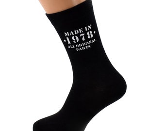 Personalised Made in ... All Original Parts Design Mens and Ladies Black Socks