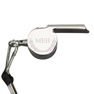 Personalised with Initials Laurel Design Stainless Steel Whistle in a Presentation Box