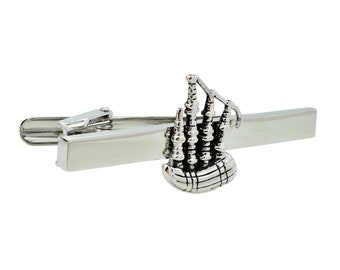 Bagpipes Music Tie Clip in personalised box