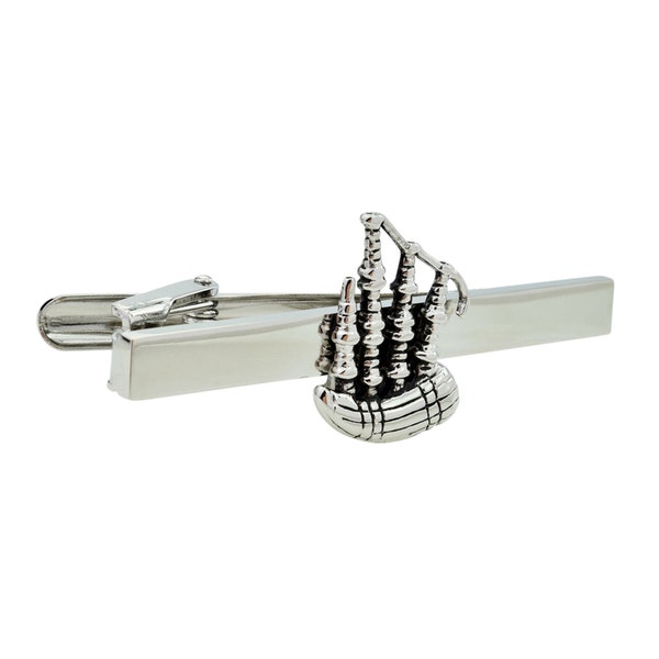 Bagpipes Music Tie Clip in personalised box
