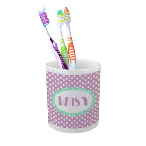 Pot en céramique design personnalisé de pot de brosse à dents !