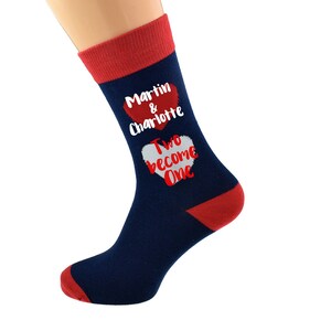 Personalisierte zwei werden eins Cotton Rich Unisex Socken