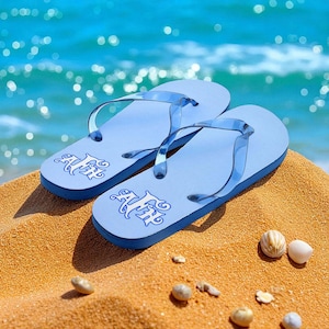 Gepersonaliseerde initialen blauwe herenslippers