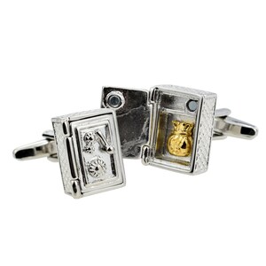 Safe with Working Door and Money Bag  in Personalised Cufflink Box