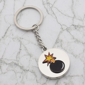 Cartoon Bomb Design with special Personalised Engraved message Keyring