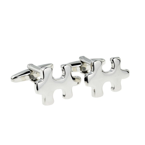 New Style Jigsaw Pieces Cufflinks in Personalised Cufflink Box