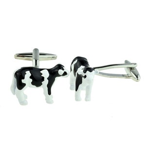 Friesian Cow 3d Design Cufflinks in Personalised Cufflink Box