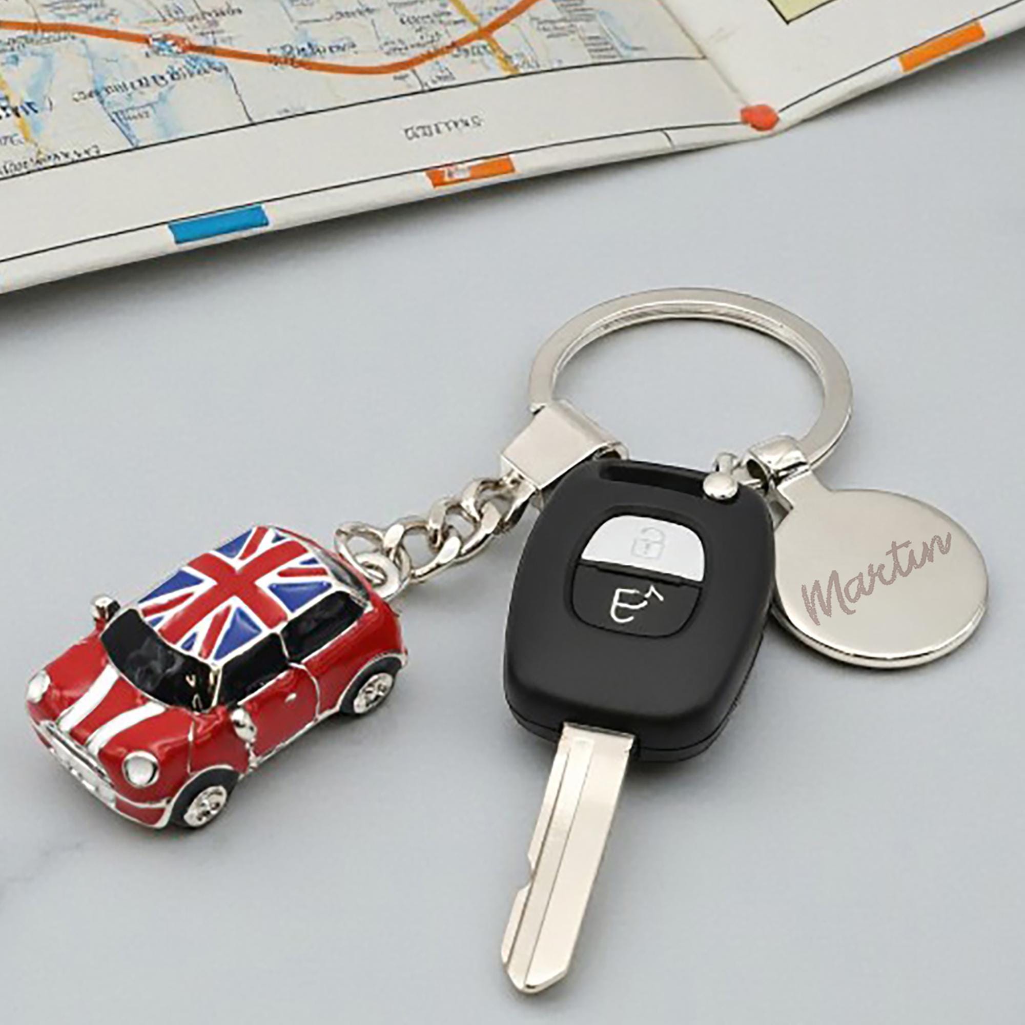 Personalised Cute Minicar Keyring Presented in a Velvet Pouch - Etsy