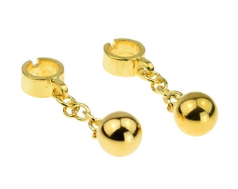 Gold Plated Ball & Chain Wedding Cufflinks in personalised cufflink box