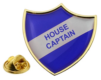 PrestigeGiftware House Captain Retro School Shield Gold Lapel Pin Badge