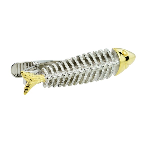 Gold FISH HOOK Tie Bar / Tie Clasp / Tie Clip in Gift Box 