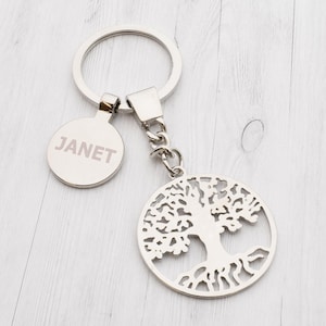 Personalizowany grawerowany brelok Drzewo Życia w aksamitnym woreczku