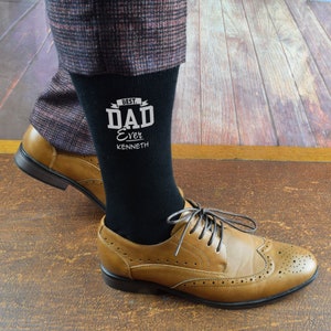 Personalised with name Best Dad Ever Men&#39;s Black socks size 5.5-12 X6N1268