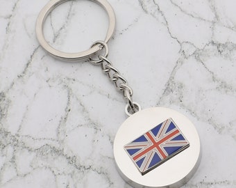 Beautiful United Kingdom Flag Design with special Personalised Engraved message Keyring