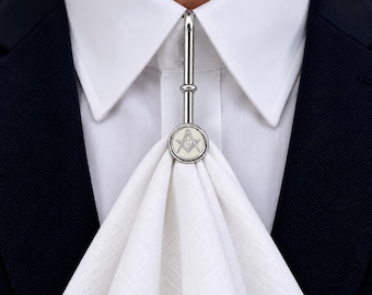 Personalised Masonic Napkin Clip – Square & Compass Collar Napkin Holder with Gift Box