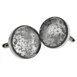 Encapsulated Rock Salt 8th Anniversary Cufflinks in personalised cufflink box