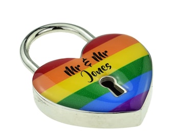 Cadenas personnalisé Mr & Mr Rainbow Design Love