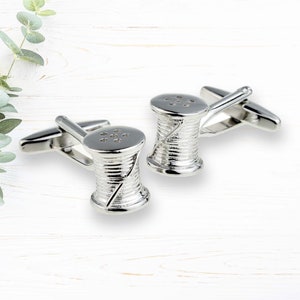 Gemelos Metálicos Bobina Algodón Ideal Regalo 2º Aniversario "ALGODÓN", en caja personalizada para gemelos