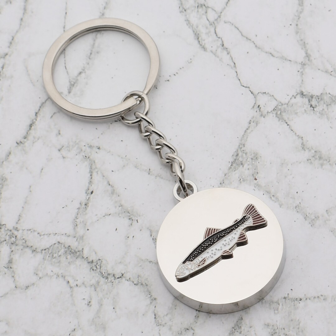 Fish Keyring Beautiful Trout Fish Fisherman's Design With Special Personalised ...