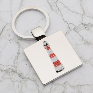 Beautiful Lighthouse Design with special Personalised Engraved message Keyring