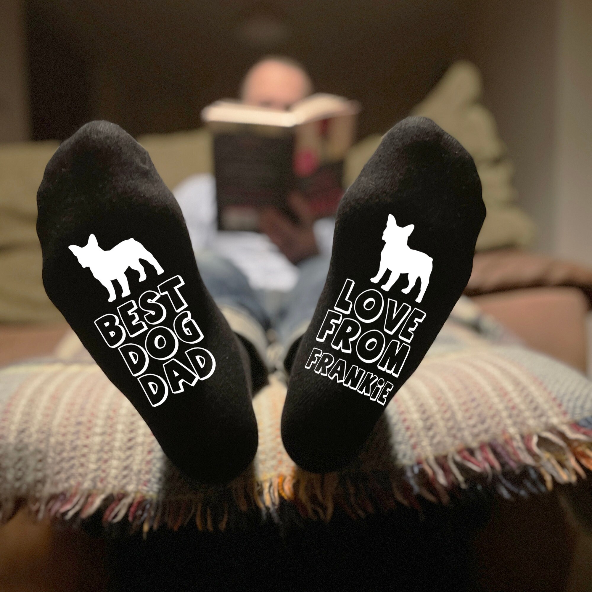 Personalised With Name & Dog Breed Best Dad Socks Great Gift For Christmas