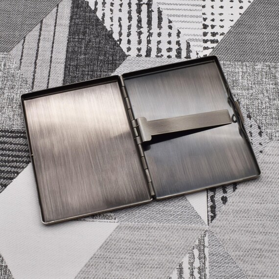 single sided cigarette case Metal Side Holder Storage 4 1/8"x 3 1/8"x 1/2" 8809 Thickened Cigarette case 10 100s